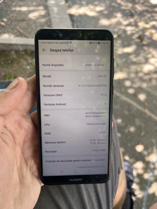 Vând Huawei P Smart, în stare impecabilă, foarte bine întreținut.