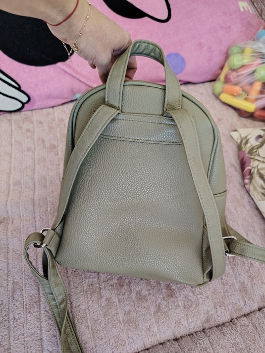 Ghiozdan dama Verde maslina si ghiozdan negru