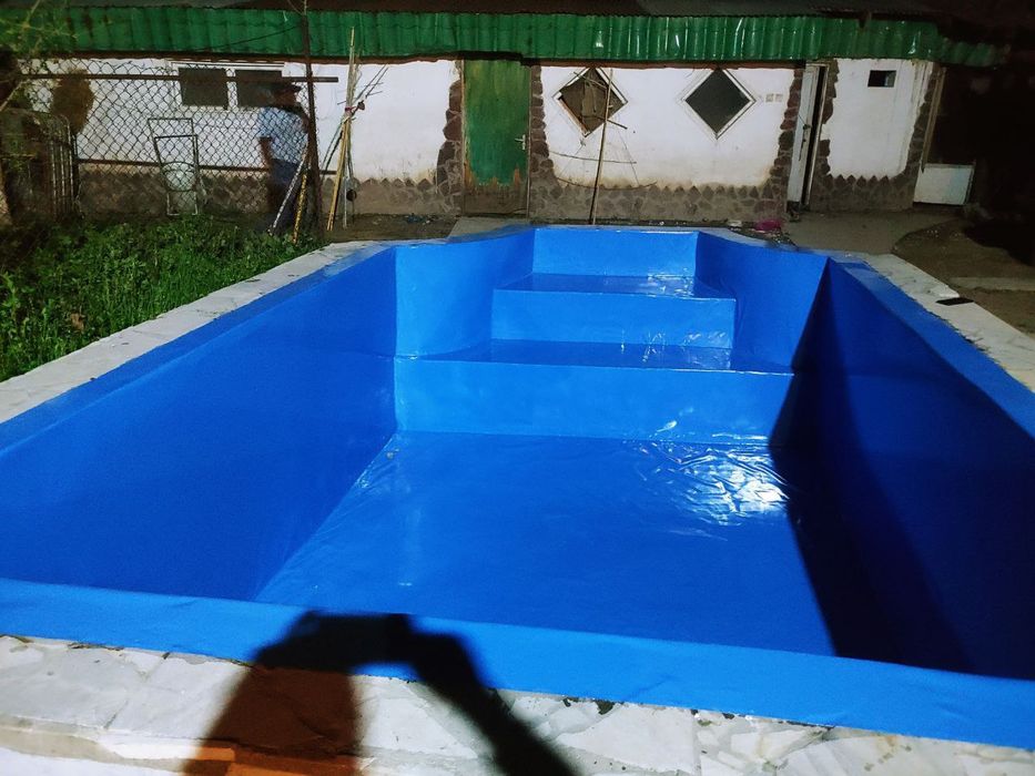 Обшивка бассейнов ПВХ материалом , доставка установка