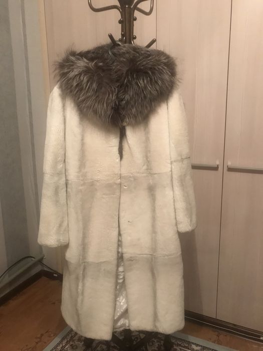 Стриженная норка белая шуба