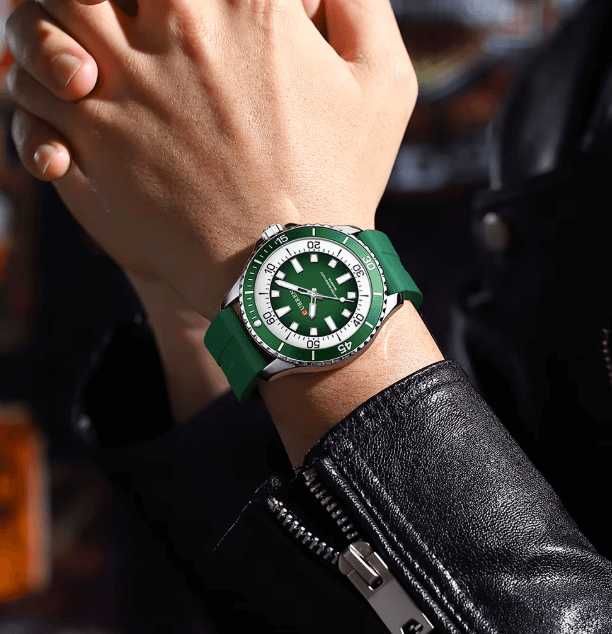 Мъжки часовник – CURREN 8448 – Green + ПОДАРЪК