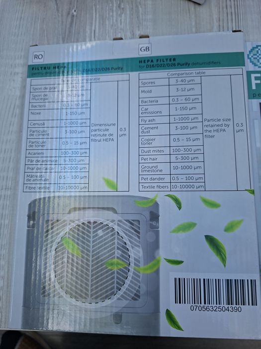 Filtru Hepa Aleico Air D16, D22, D26 Purify