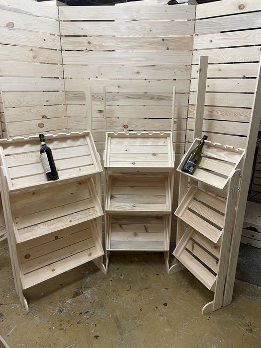 Дървен стелаж за вино с хедър за вашето лого