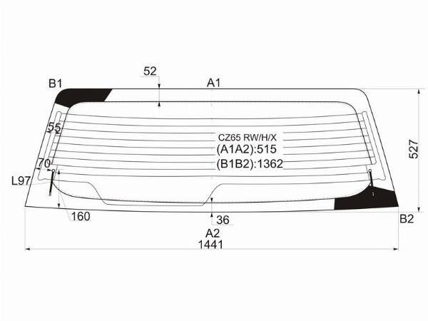 Стекло заднее с обогревом  Mitsubishi Chariot