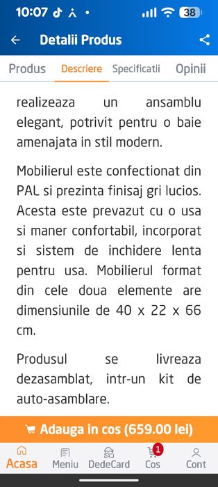 Set baie masca +lavoar ceramic Cersanit