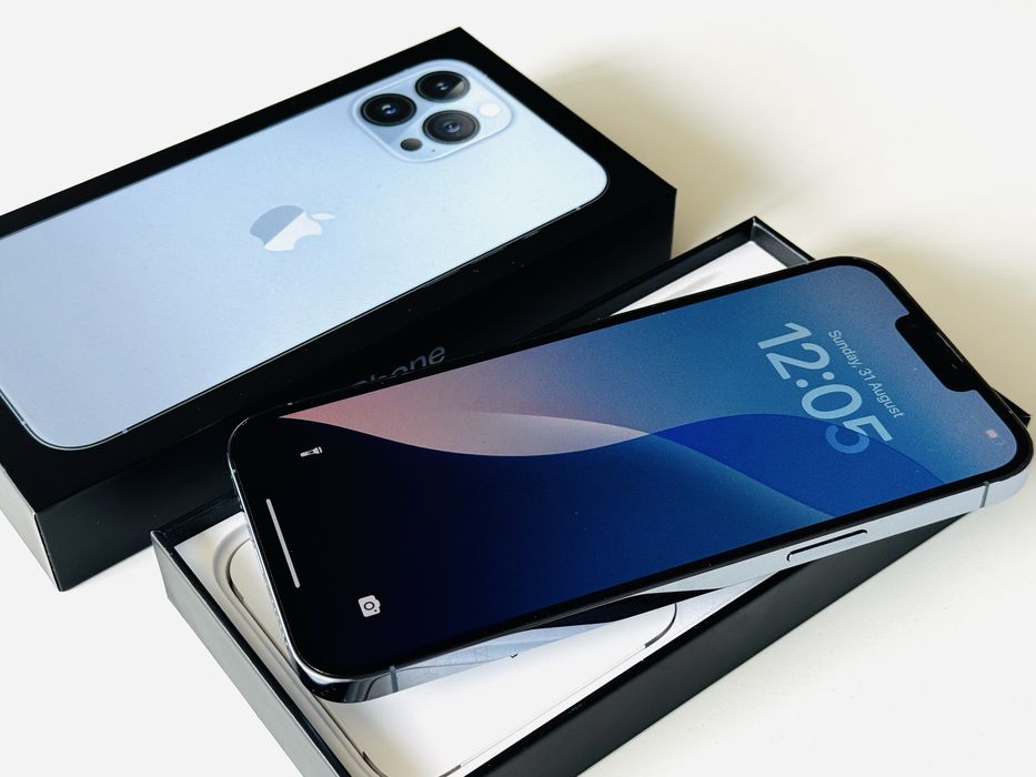 НОВ! Iphone 13 Pro Max 128GB Blue 100% Батерия! Гаранция 6 месеца