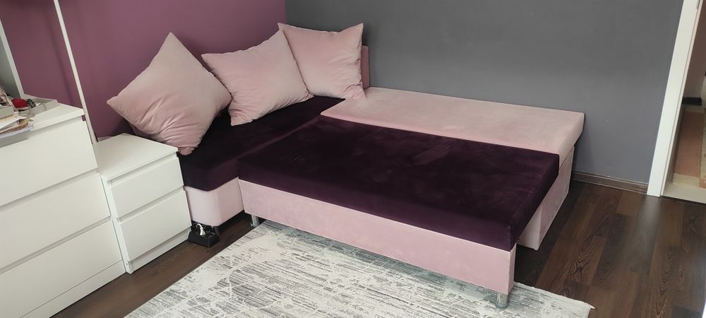 Разтегателен ъглов диван с лява лежанка