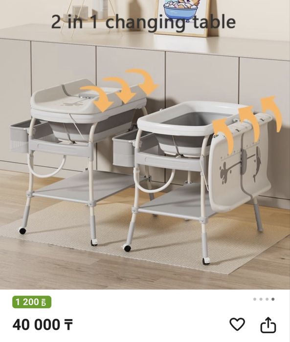 Ванночка + пеленальный столик