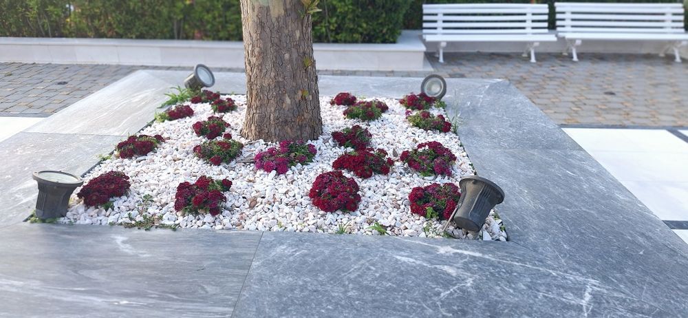 Снежно бял камък(чакълен)за декорация на градинки дворни площи