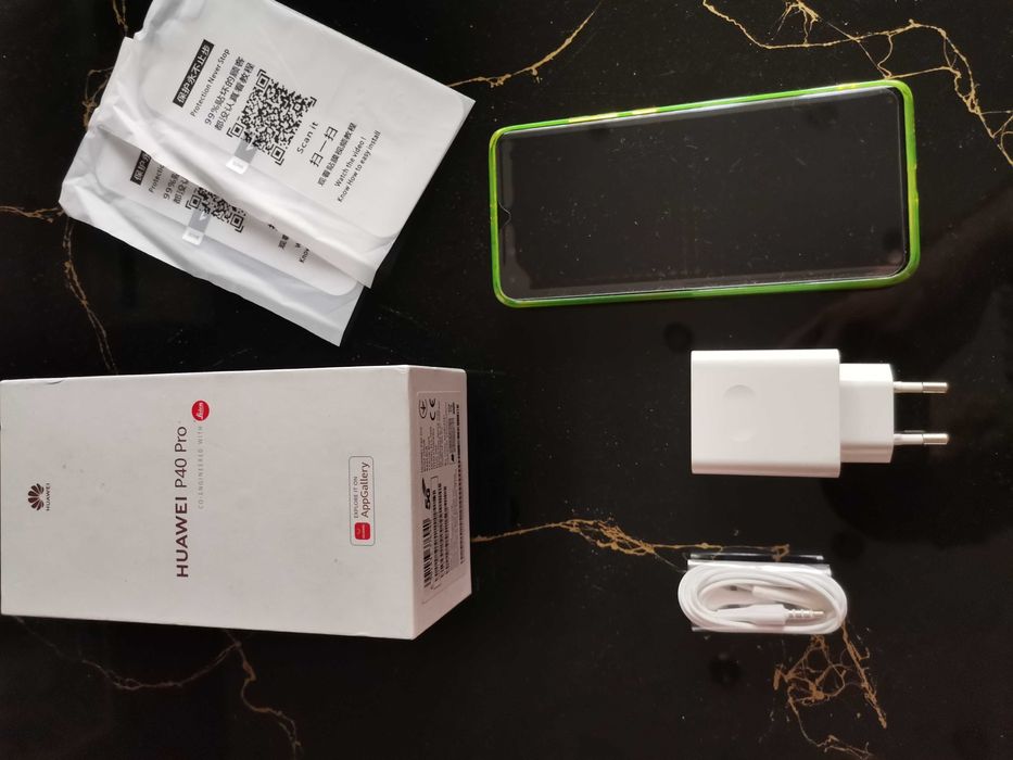 Huawei P40 Pro 256gb 5G , пълен пакет, счупен дисплей