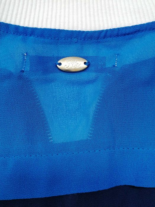 Jacheta Stradivarius dama masura S sport blue cu alb transparenta