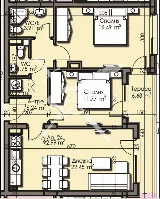 Тристаен апартамент 919-28179