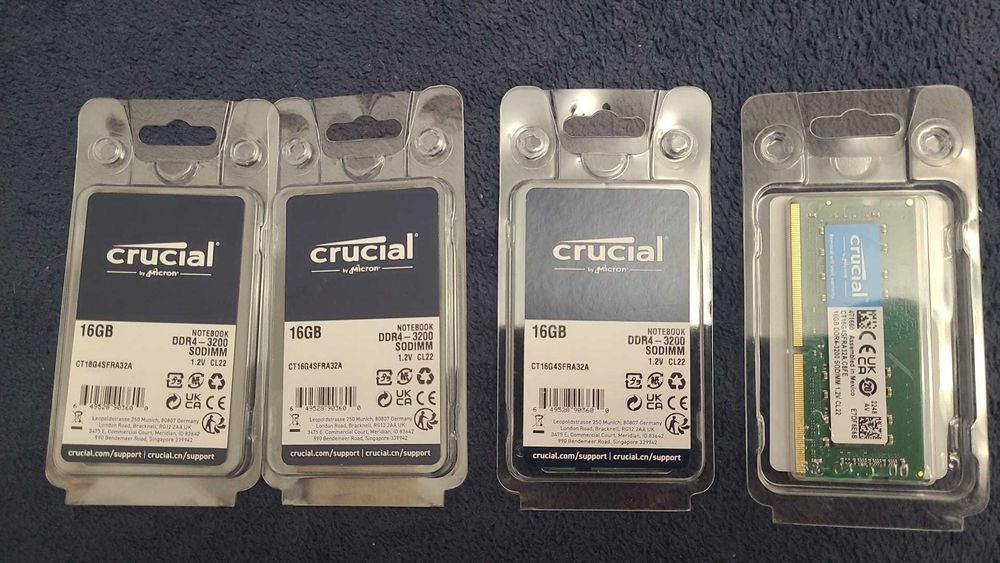 Memorie RAM Laptop Crucial 16GB, DDR4, 3200MHz – Nouă, Sigilată