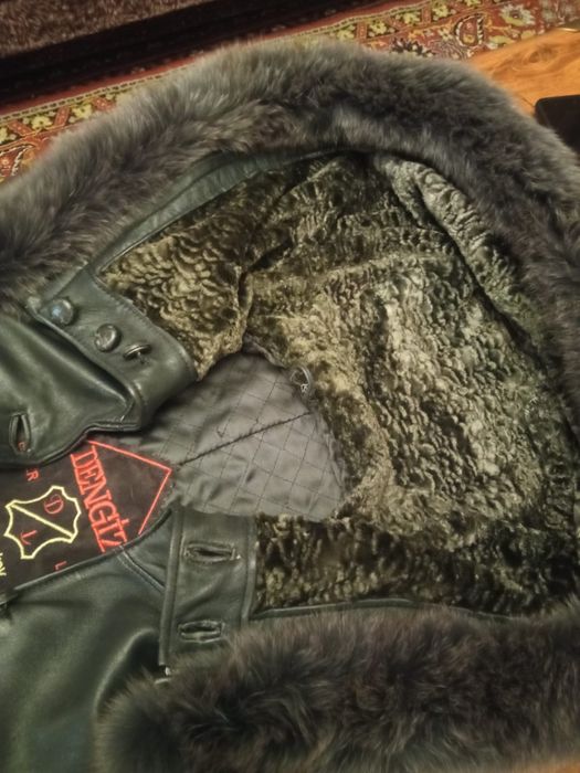 Плащ кожаный утеплённый