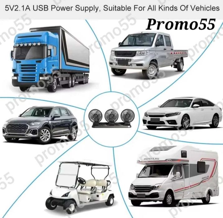 Преносим Вентилатор с USB за автомобили, камиони, офиси, дом