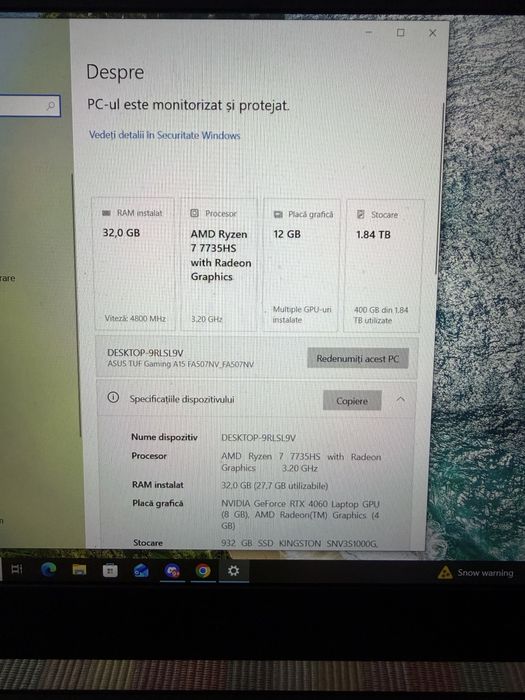 Laptop GAMING - Factura si garantie, ASUS TUF GAMING