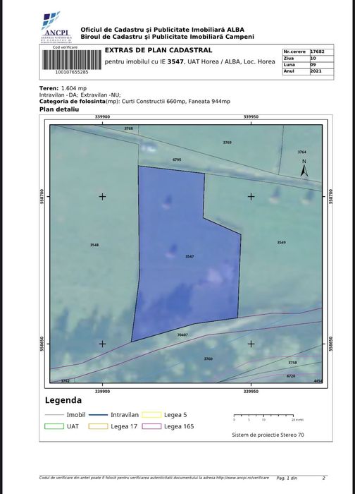 De vânzare teren intravilan – 1.604 mp – Mătișești, Parcul Național Apuseni