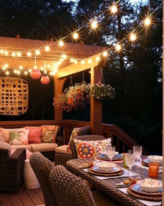 Освещение для Терассы , ретро гирлянда, Гирлянда лампа