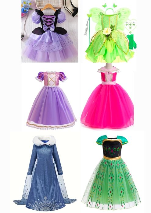 Платье Анны, Эльзы, Куроми, Динь день, Рапунцель, Спящей красавицы