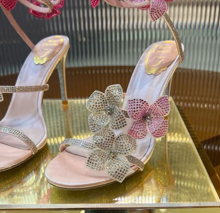 Sandale Rene caovilla piele naturala pe stoc