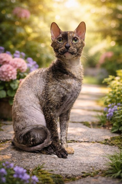 Кошечка породы Урал рекс