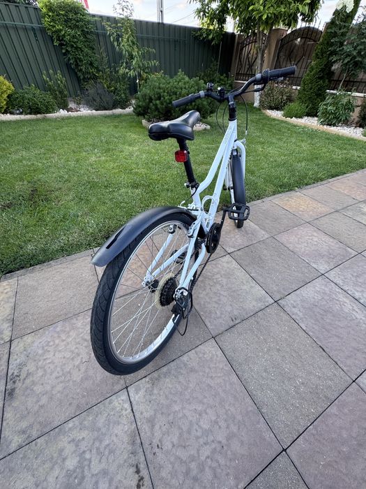 Bicicletă polivalentă Riverside 100 24" alb copii 135-150 cm