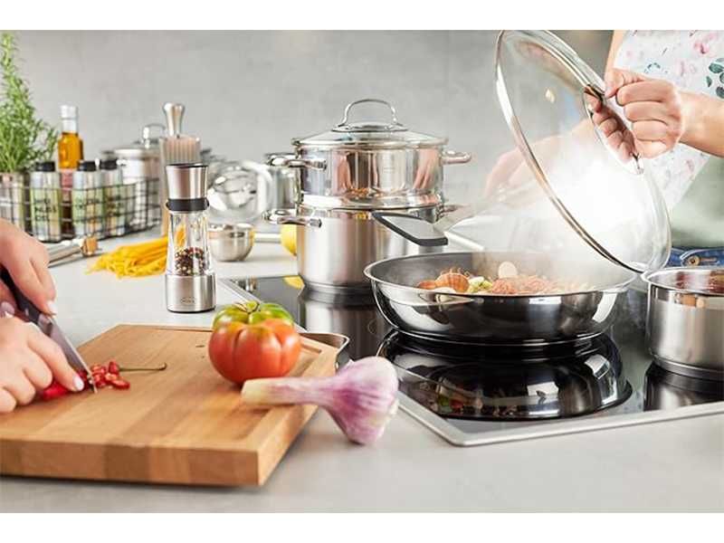 НОВИ! Тиган за задушаване 28см с капак съд за готвене