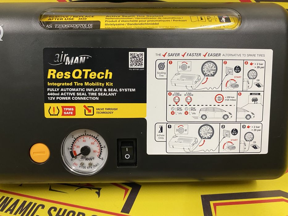Kit pana Airman premium compresor auto umflat roti + solutie 180W