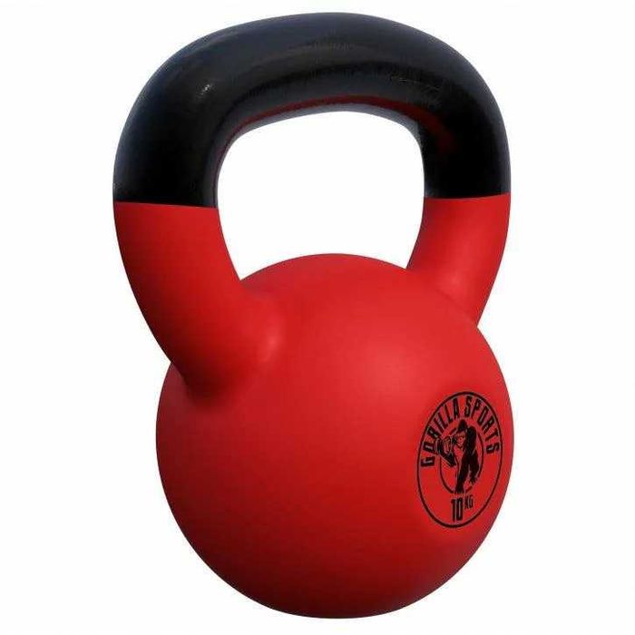 Kettlebell din fontă cu înveliș de cauciuc 10 KG Gorilla Sports