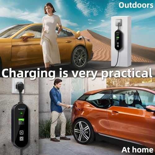 Ново Преносимо зарядно за електромобил Type 2, 3kW, 6–13A, UK щепсел