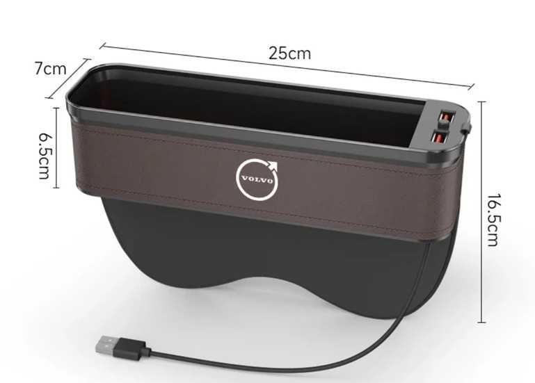 Продавам два броя органайзери с USB зарядно устройство за Volvo.