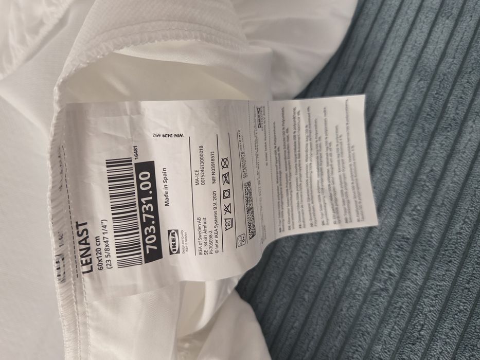 Saltea pentru pătuț copii IKEA 60x120 + protecție impermeabila + cearșaf roz