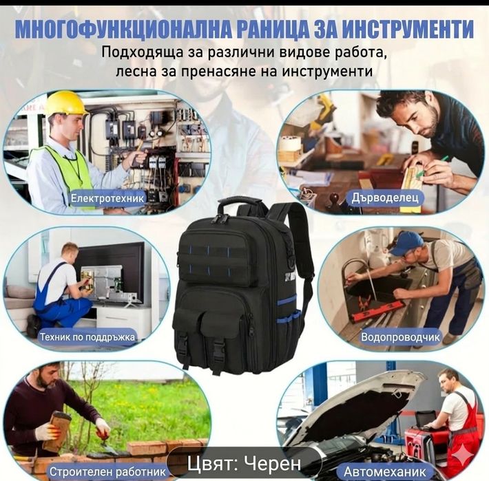 Професионална Многофункционална Раница за Инструменти – Максимална Орг