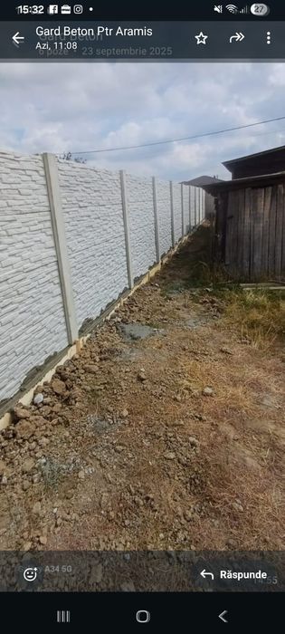 Gard de beton 250 lei lacra plasa de 4 și fier de 6 calitate foarte bu