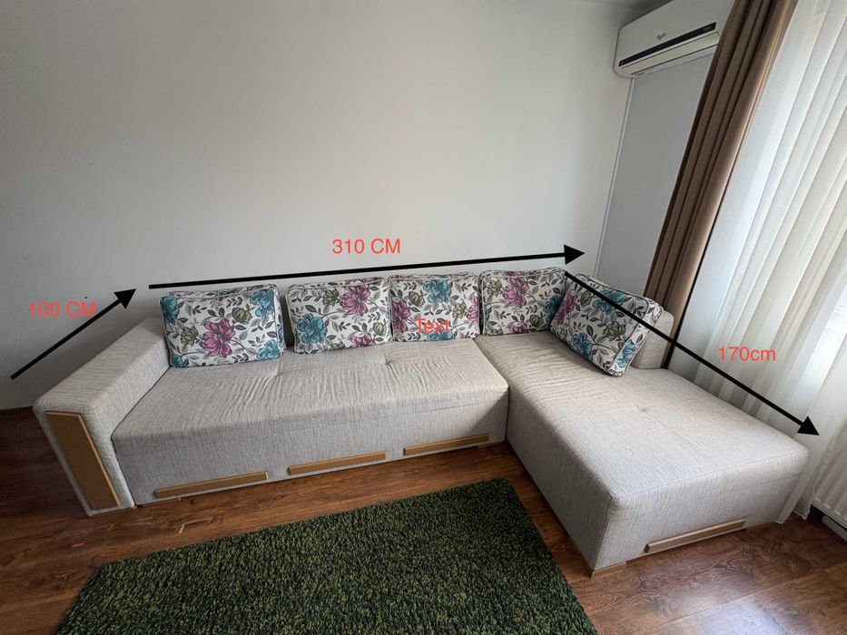 Coltar extensibil cu spatii mari de depozitare