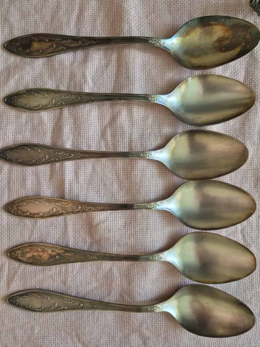 Сребърни прибори,антика,кана,лъжици,щипки,шпатула