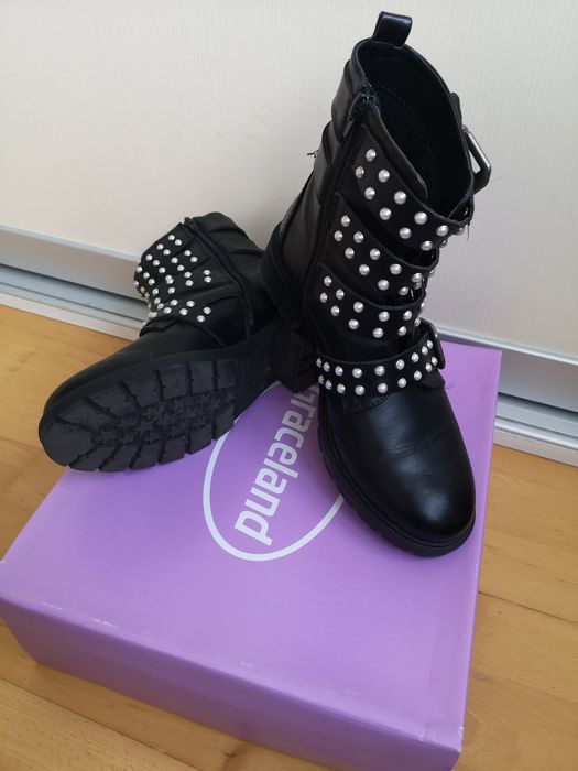 Bocanci ghete dama negre tinte rock 38