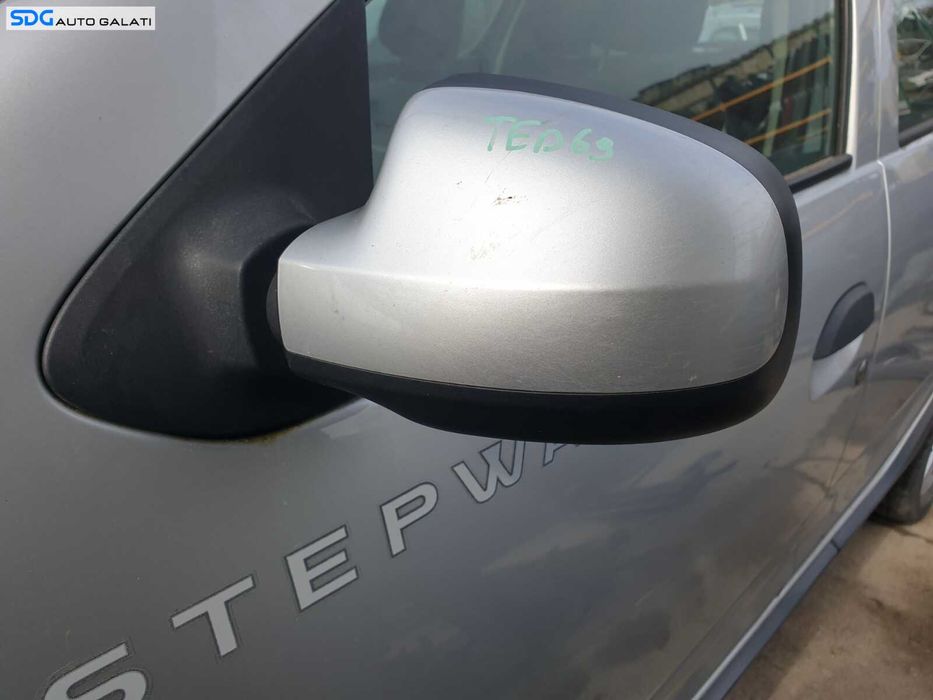 Oglinda Stanga Electrica Dacia Logan 2 2012 - 2016 Culoare TED69 Gris Platine / Platinum Silver [C4627]