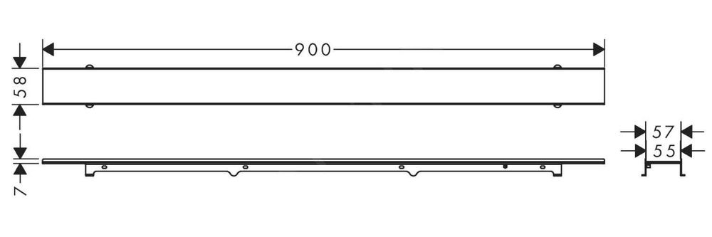 Hansgrohe RainDrain Rock - Rigolă liniară de duș 800 cm faiantabila