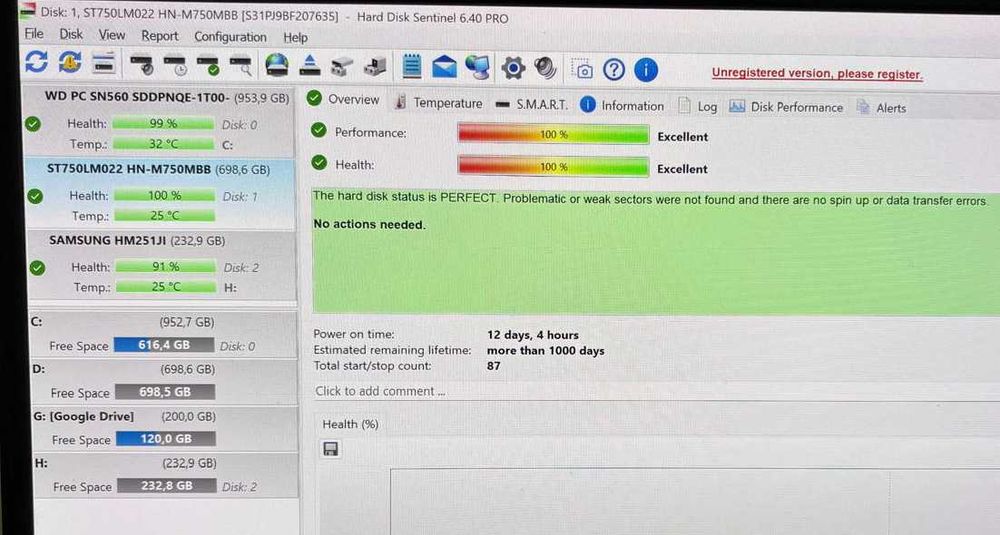 HDD 1TB 2x Samsung 2.5 inch (format laptop)