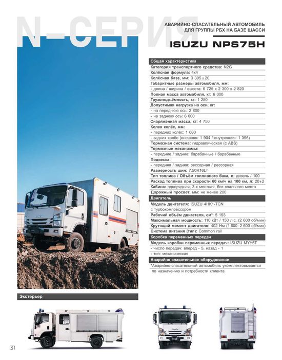 ISUZU NPS75 Avariyno spasatelnaya mashina