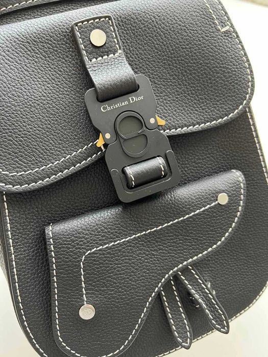Мини раница Dior от черна телешка кожа