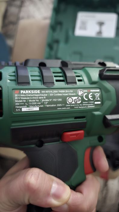 Гайковерт Parkside 20 li C4 400nm 11 2025 батерия и  Гаранция!