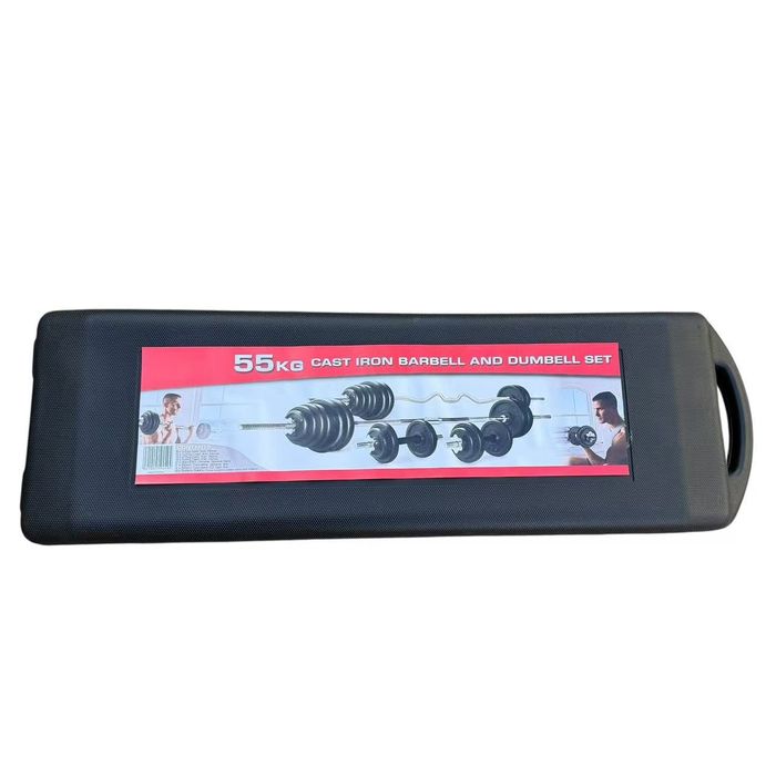 Комплект дъмбели с лост 55кг