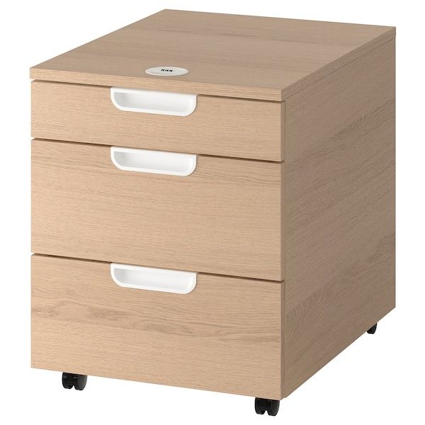 Comoda ikea Galant stejar, cu rotile, cu cifru, sigilat