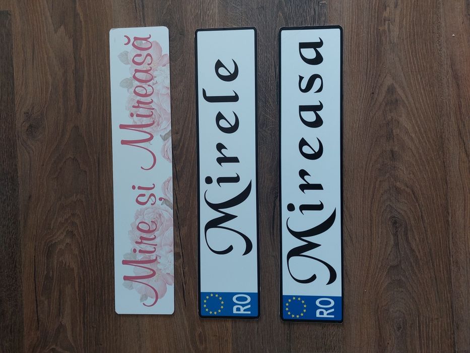 Placute inmatriculare mire si mireasa