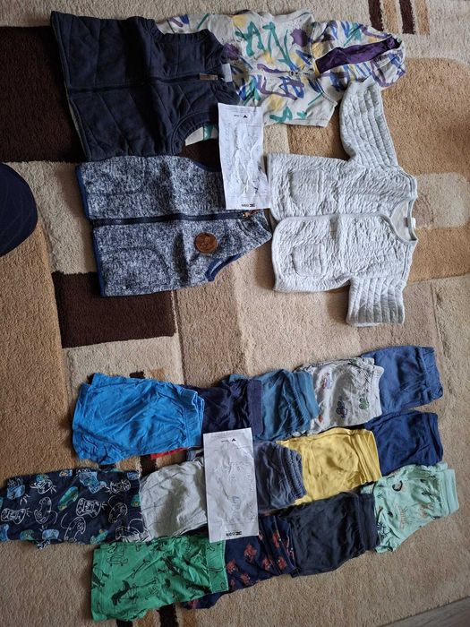 Haine baiat marimea 74 pana la 92-body-pulovere-veste-hanorace-pantaloni scurti/lungi-camasi-pijamale-compleu vara-veste si altele