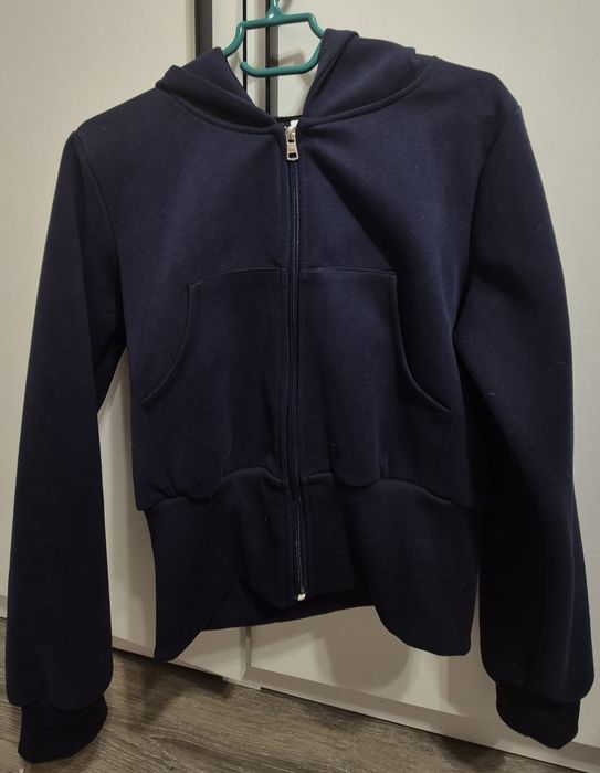 тёмно-синее зип худи