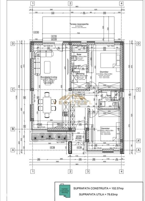 Casa parter | 3 Camere | 2 Bai