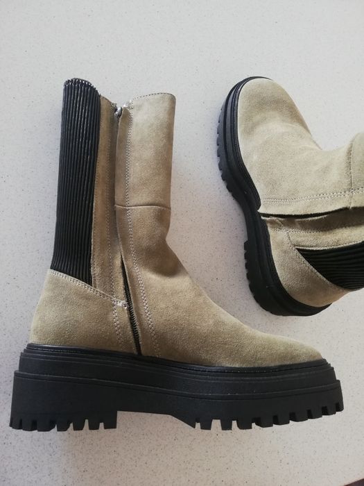 Cizme de piele Zara